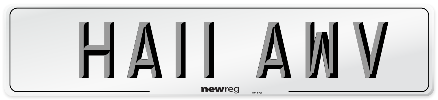 HA11 AWV Number Plate from New Reg